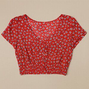 Forever 21 Red Floral Blouse